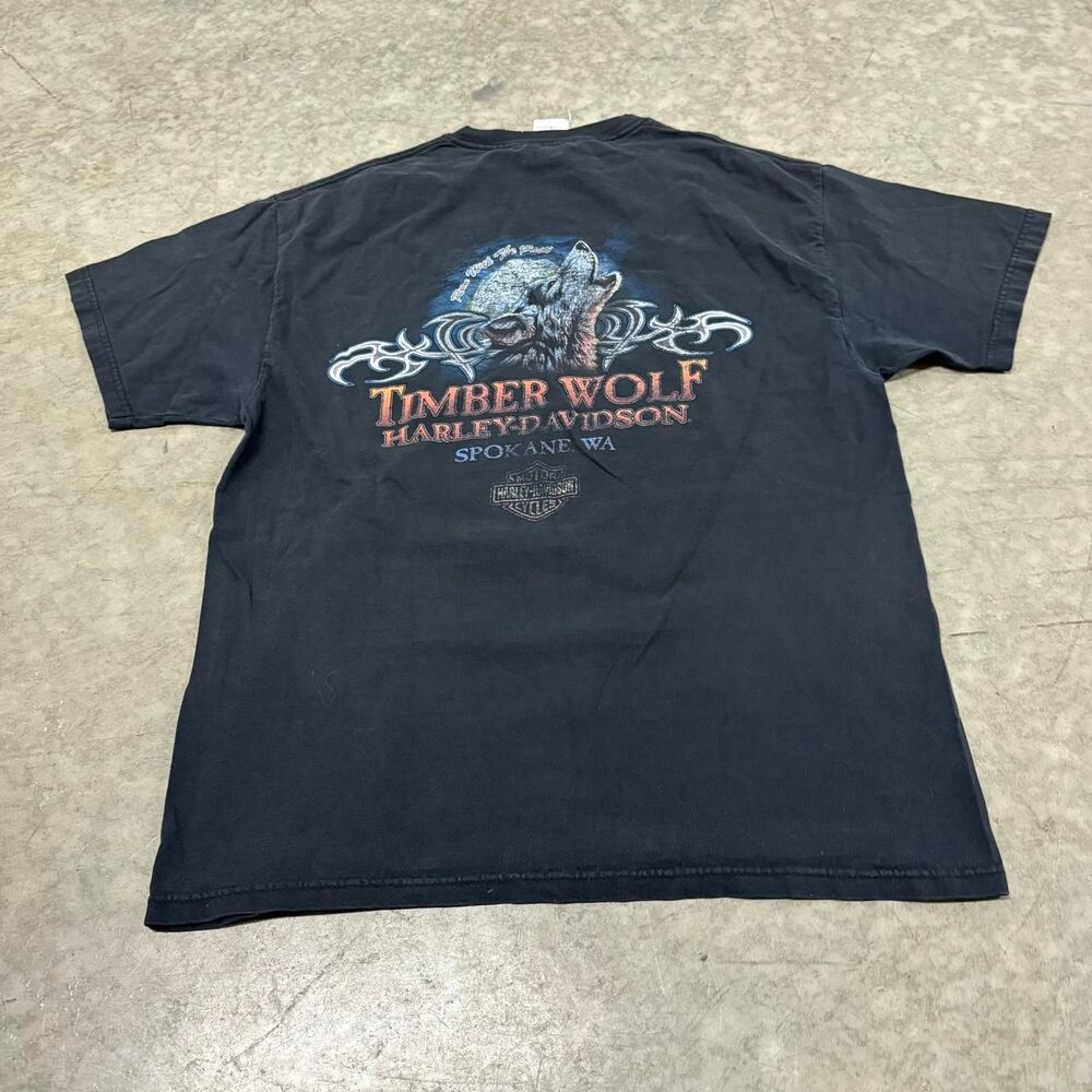 Harley-davidson Men's Black and Grey T-shirt